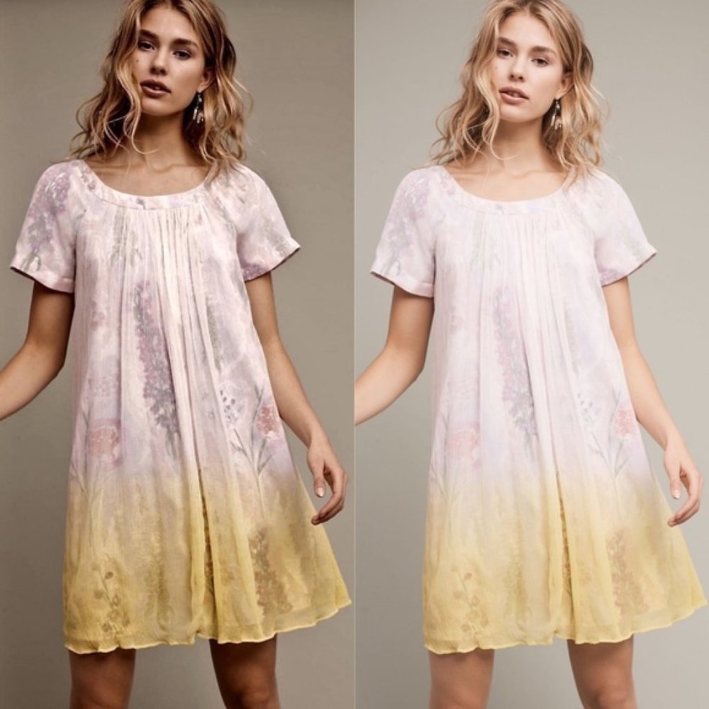 Anthropologie HD in Paris Dipped Chroma Swing Dress Size 6